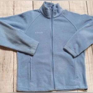 Columbia Women's Icy Baby Blue Fleece Full Zip Hooded Jacket Size L New MSRP $65